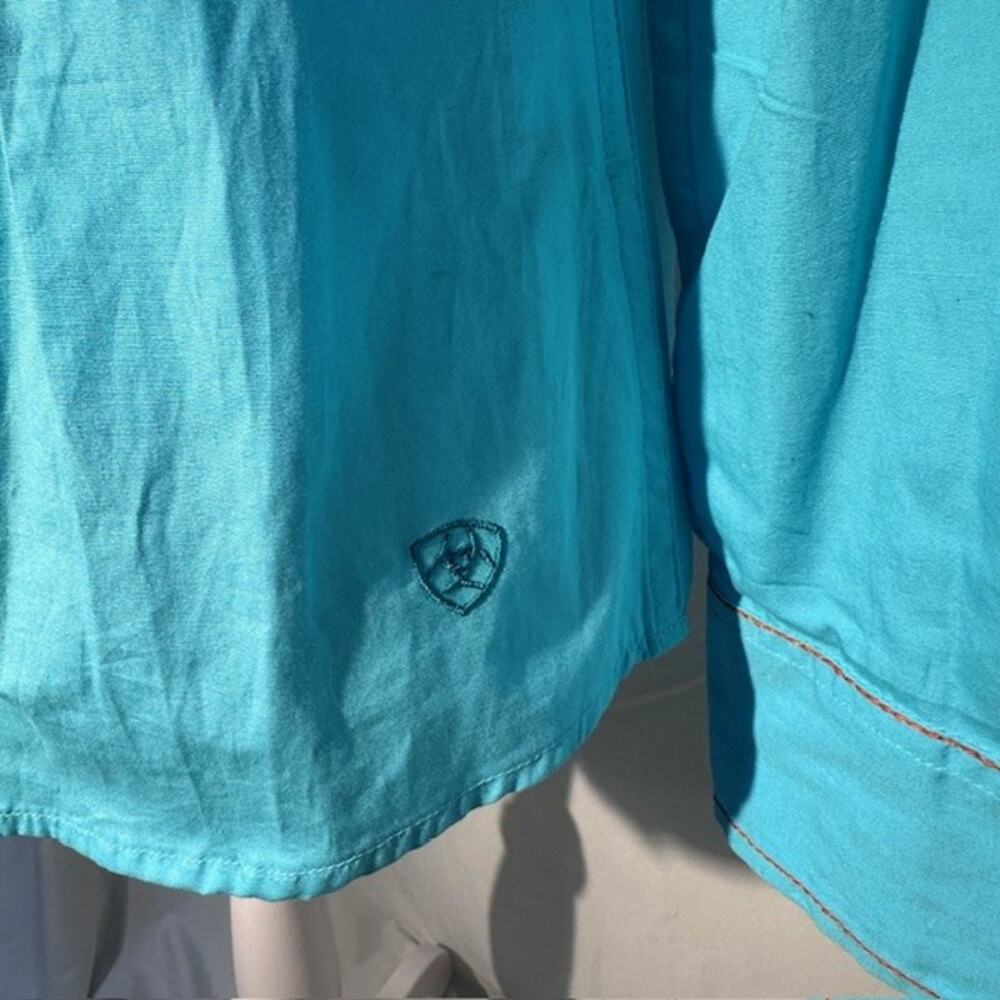 Ariat Shelby Fitted Western Shirt Womens Medium Blue Radiance Snap Front Ranch - Picture 2 of 14
